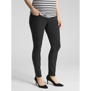 Gap Maternity True Skinny Jeans Black Low Rise Stretchy Soft Womens Size 26 2